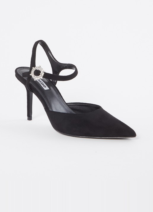 Dune London Channel sandalette met strass - voorkant 5 zwart