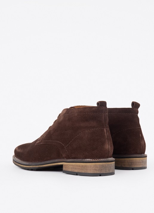 Dune London Charleys veterschoen van leer - achterkant 3 bruin