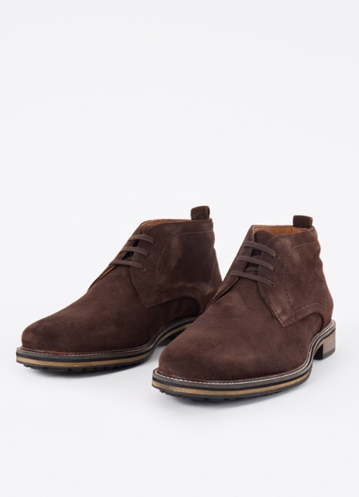 Dune London Charleys veterschoen van leer - detail bruin