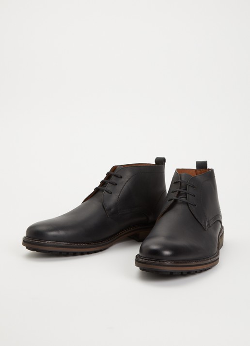 Dune London Charleys veterschoen van leer - detail 2 zwart