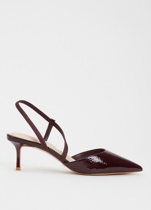 Dune London Charming slingback - voorkant 5 bordeauxrood