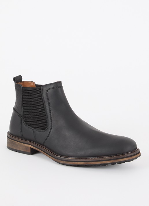 Dune London Chorleys chelsea boot van leer  - voorkant 4 zwart