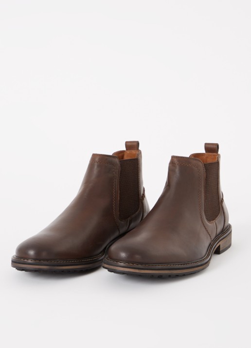 Dune London Chorleys chelsea boot van leer  - detail 2 donkerbruin