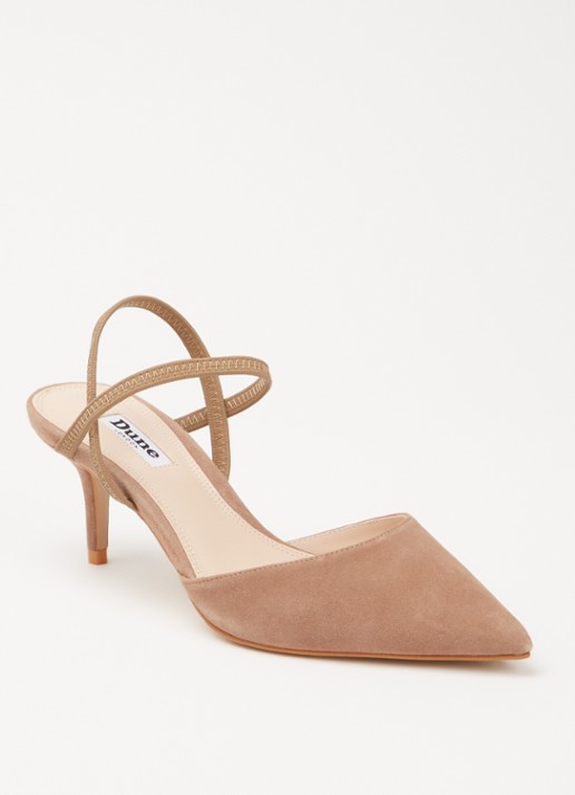 Dune London Classical slingback van leer - voorkant 8 donkerbeige