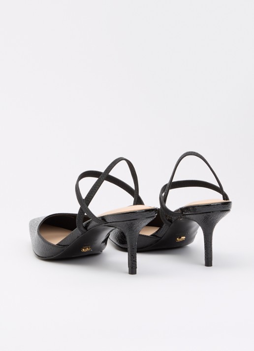 Dune London Classical slingback van leer - achterkant 5 zwart