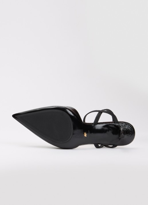 Dune London Classical slingback van leer - detail 3 zwart