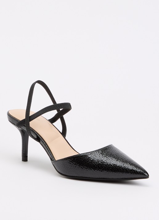 Dune London Classical slingback van leer - voorkant 4 zwart