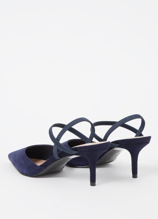 Dune London Classical slingback van leer - achterkant donkerblauw