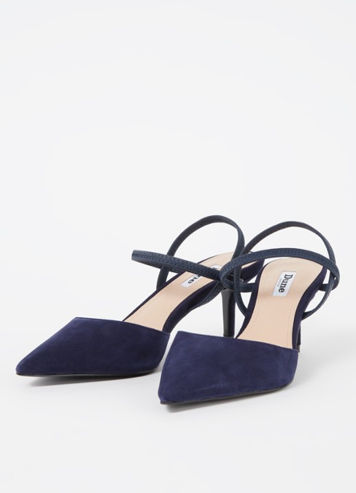 Dune London Classical slingback van leer - detail 3 donkerblauw