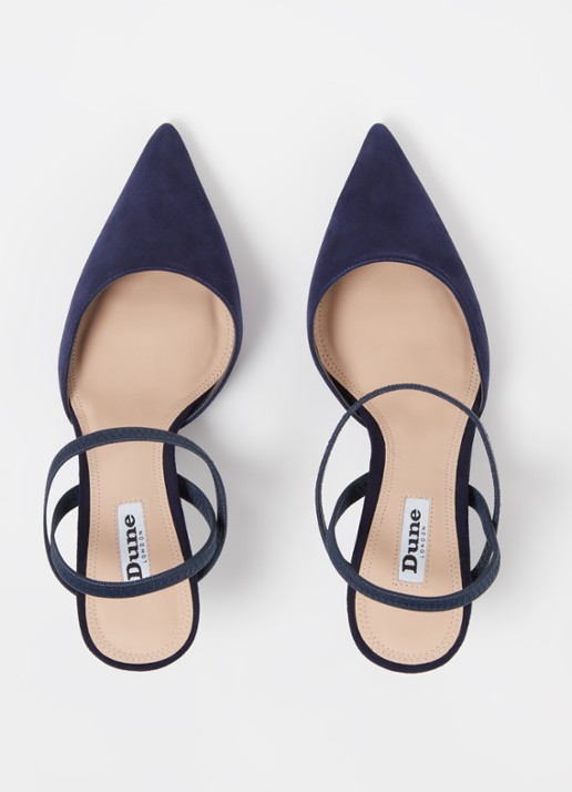Dune London Classical slingback van leer - detail 4 donkerblauw