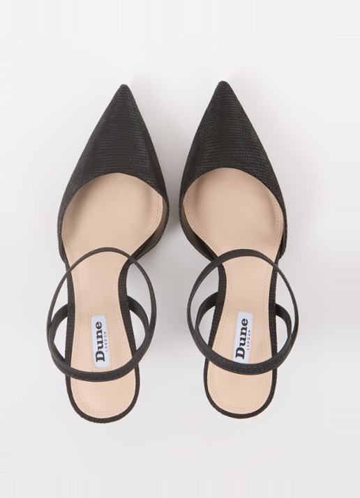 Dune London Classical slingback van leer - detail 2 diepzwart