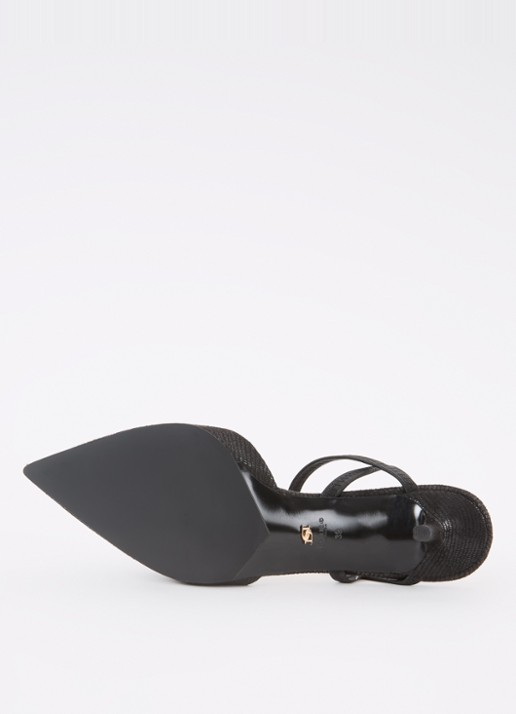 Dune London Classical slingback van leer - detail 3 diepzwart