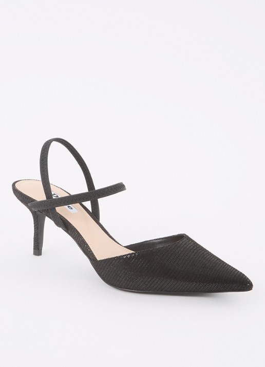 Dune London Classical slingback van leer - voorkant 4 diepzwart