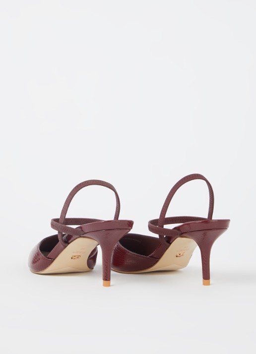 Dune London Classical slingback van leer - achterkant 5 roodbruin