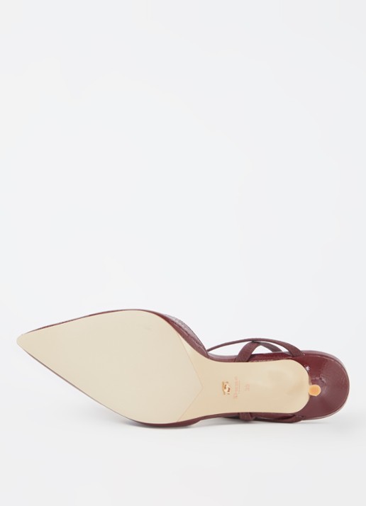 Dune London Classical slingback van leer - detail 3 roodbruin