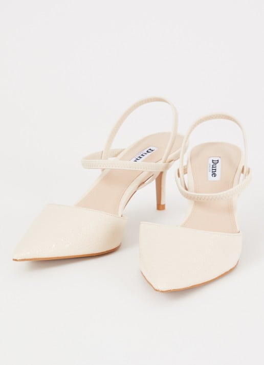 Dune London Classical slingback van leer - detail 3 ivoor
