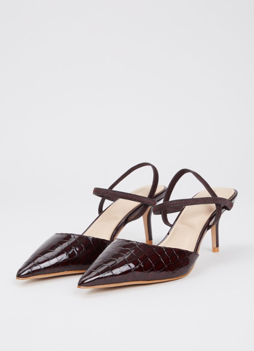 Dune London Classical slingback van leer - detail 3 aubergine