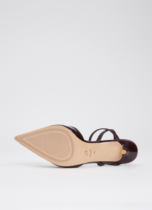 Dune London Classical slingback van leer - detail 5 aubergine