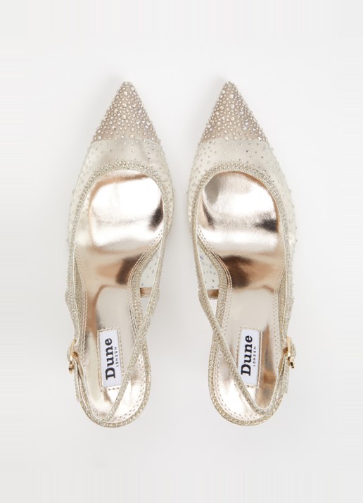 Dune London Compassionate slingback met strass - detail 2 zilver