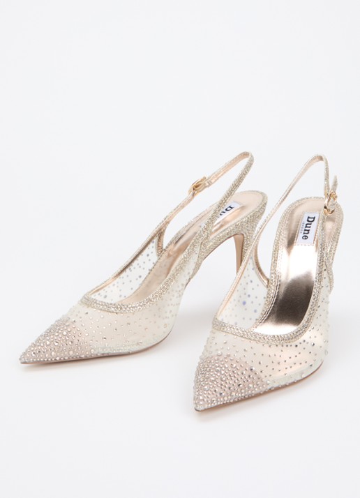 Dune London Compassionate slingback met strass - detail 4 zilver