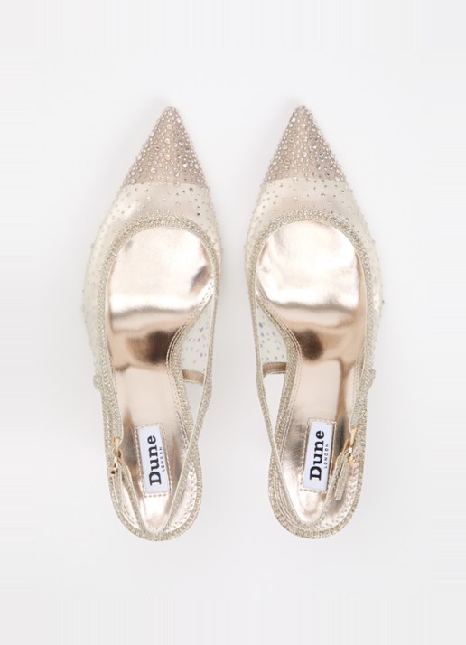 Dune London Compassionate slingback met strass - detail 5 zilver