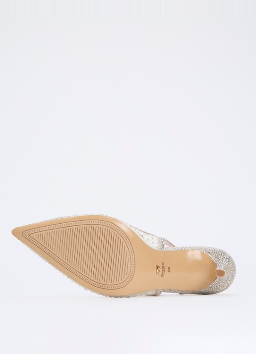 Dune London Compassionate slingback met strass - detail 4 witgoud