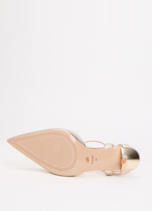 Dune London Compelling pump van leer met strass - detail 3 goud