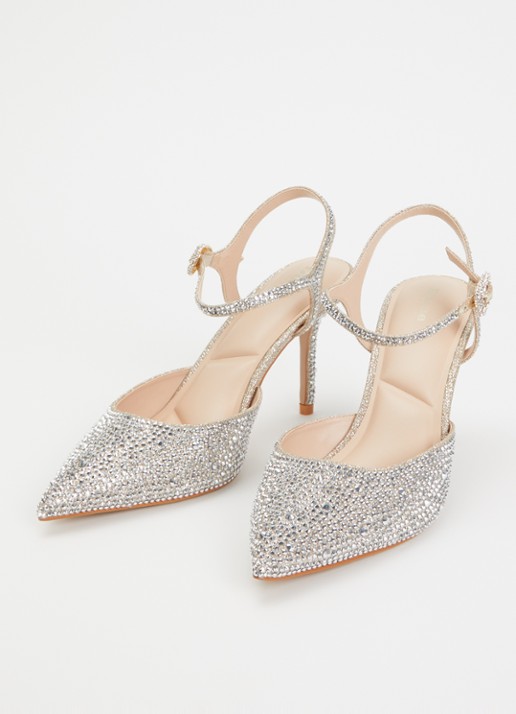 Dune London Compliments slingback met strass - detail 3 zilver