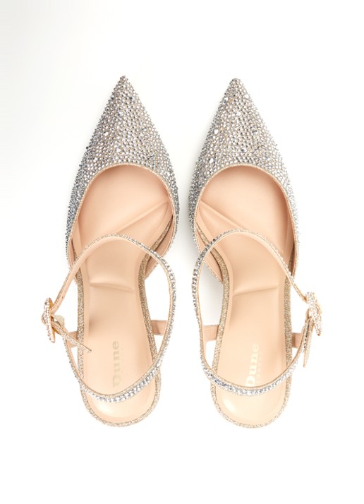 Dune London Compliments slingback met strass - detail 4 zilver