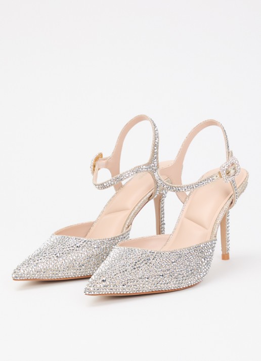 Dune London Confident sandalette met strass - detail 3 zilver