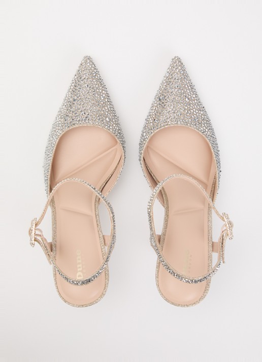 Dune London Confident sandalette met strass - detail 4 zilver