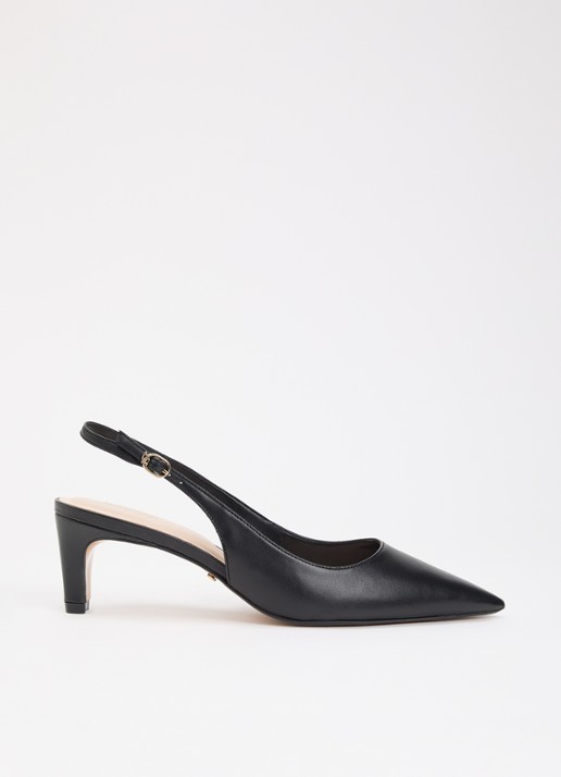 Dune London Connection slingback van leer - voorkant 2 zwart
