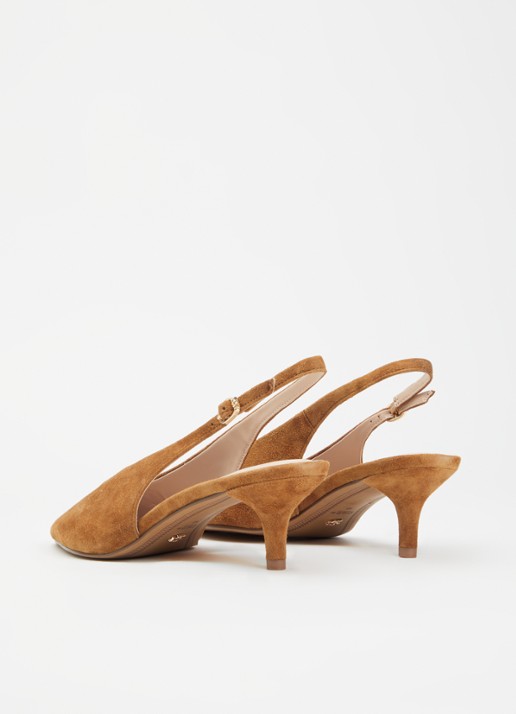 Dune London Crediblity slingback van leer - achterkant camel