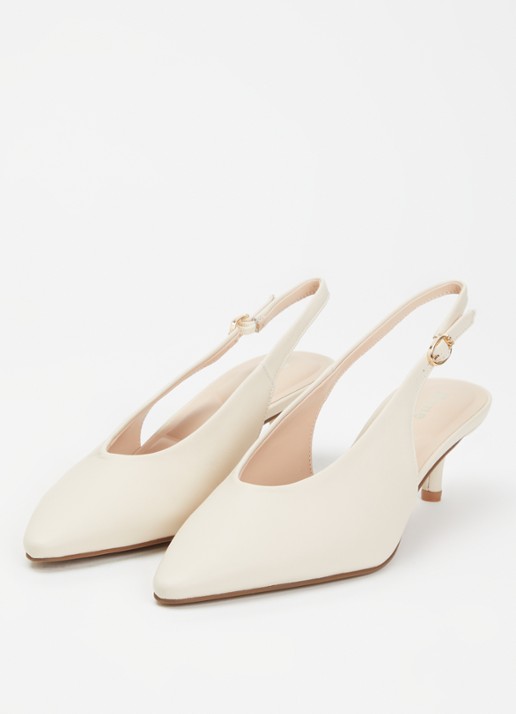Dune London Crediblity slingback van leer - detail 3 creme