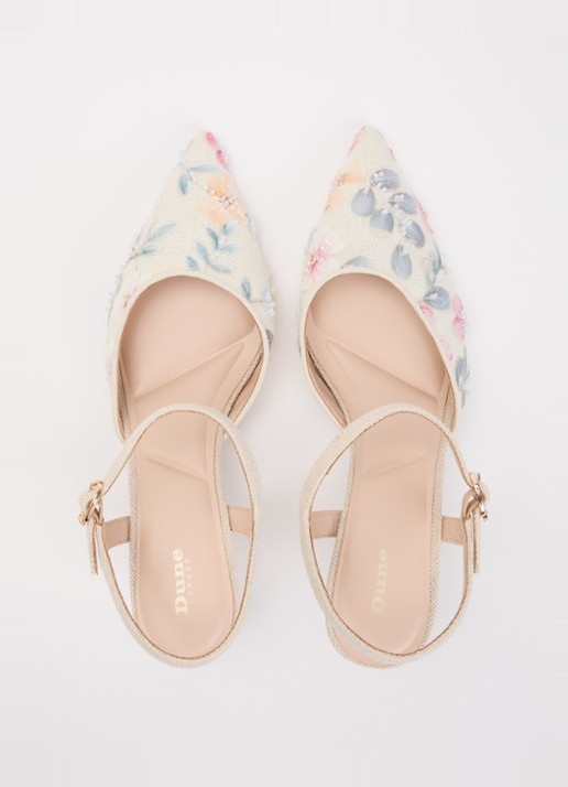 Dune London Cultivated slingback met borduring - detail 4 ivoor