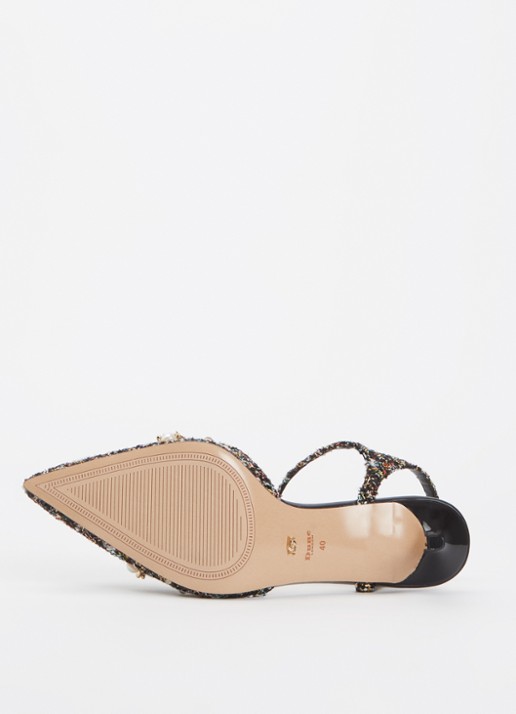 Dune London Cultivating sandalette met tweed-look - detail 5 zwart