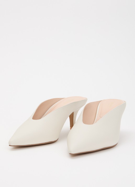 Dune London Decisive muiltje van leer - detail 3 creme