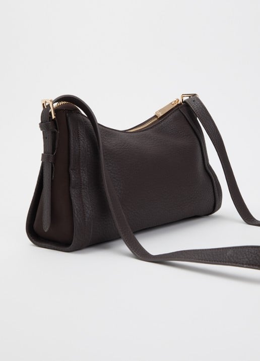 Dune London Declare crossbodytas met verstelbare schouderriem - achterkant 5 donkerbruin