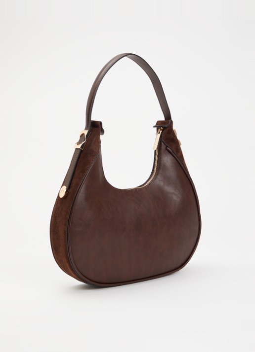 Dune London Dedicated schoudertas met logo - achterkant bruin