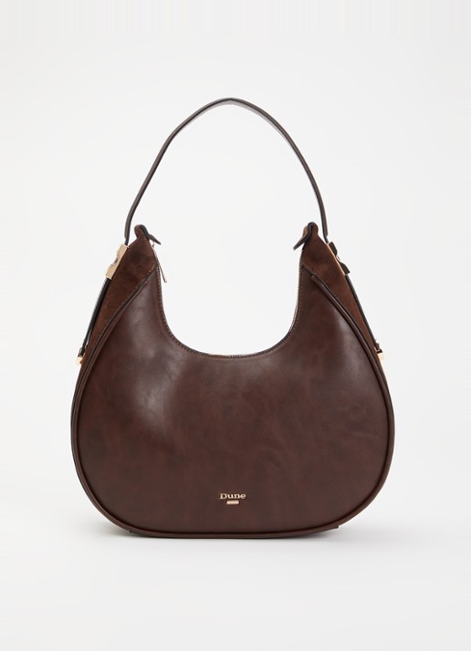 Dune London Dedicated schoudertas met logo - voorkant 2 bruin