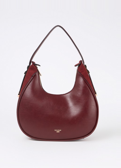 Dune London Dedicated schoudertas met logo - voorkant 2 bordeauxrood