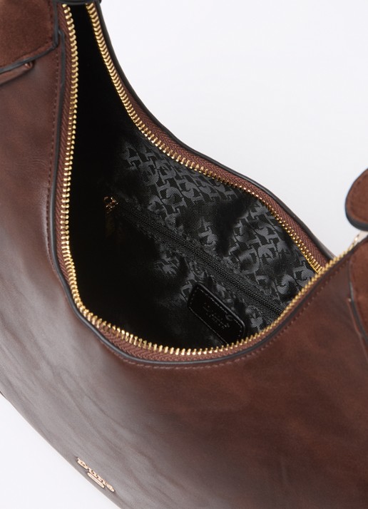 Dune London Dedicated schoudertas met logo - detail 4 donkerbruin