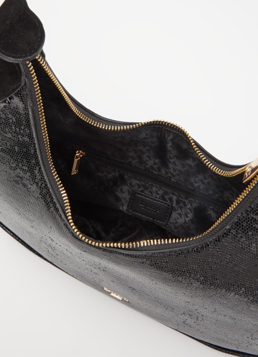 Dune London Dedicated schoudertas met logo - detail zwart