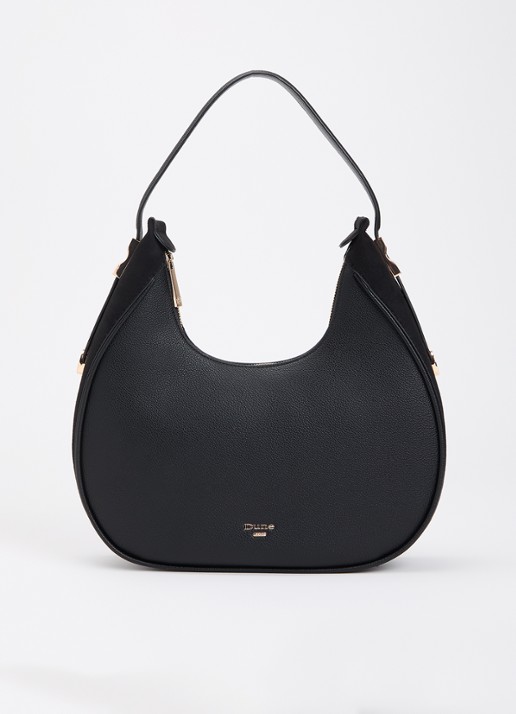 Dune London Dedicated schoudertas met logo - voorkant 2 zwart