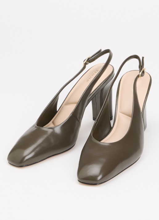 Dune London Defining slingback van leer - detail bronsgroen