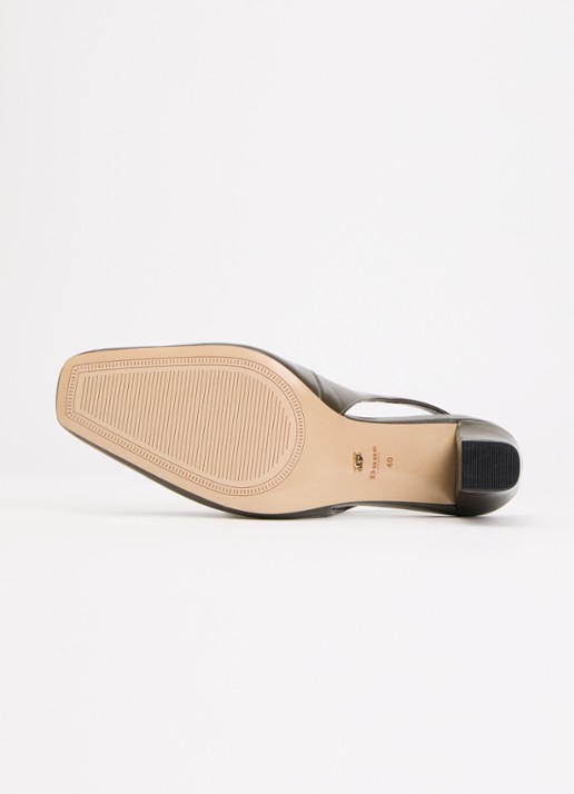 Dune London Defining slingback van leer - detail 3 bronsgroen
