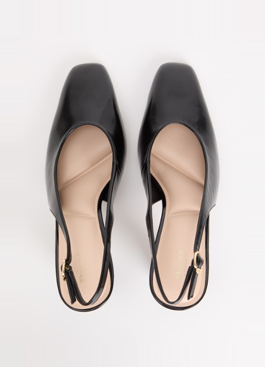 Dune London Defining slingback van leer - detail 4 zwart