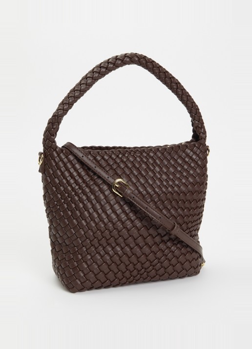 Dune London Deliberate M handtas met afneembare schouderriem en uitneembaar etui - achterkant bruin
