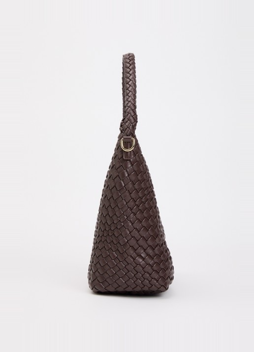Dune London Deliberate M handtas met afneembare schouderriem en uitneembaar etui - detail 4 roodbruin