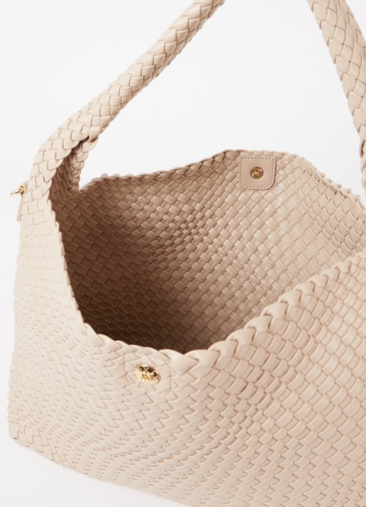 Dune London Deliberate schoudertas met gevlochten detail en uitneembaar etui - detail 3 beige